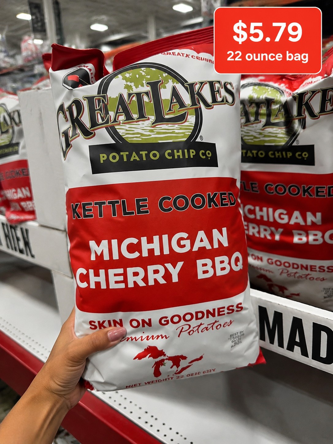 Great Lakes Potato Chip Co Kettle Cooked Michigan Cherry BBQ