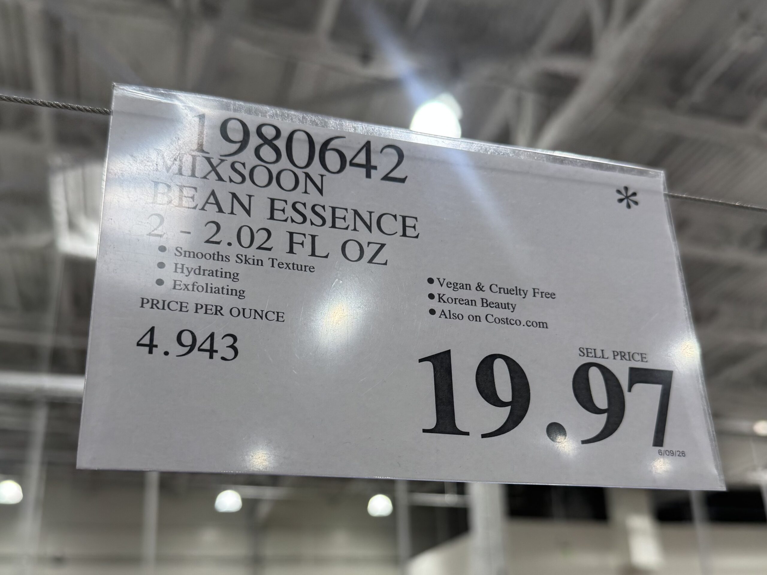 mixsoon Bean Essence - price tag