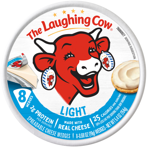 The Laughing Cow Creamy Light Spreadable Cheese Wedges - 8 ct