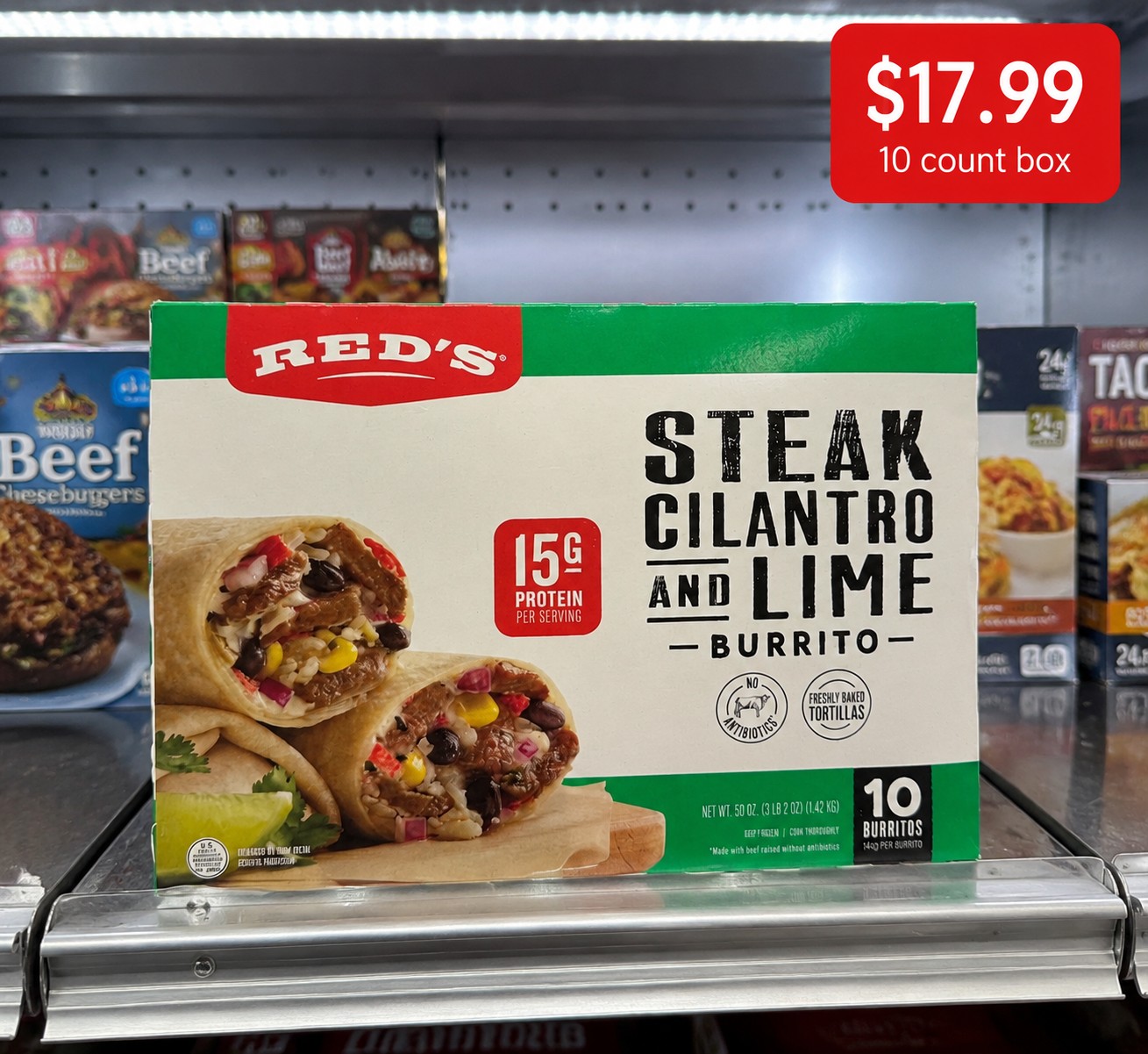 RED'S STEAK CILANTRO AND LIME BURRITO