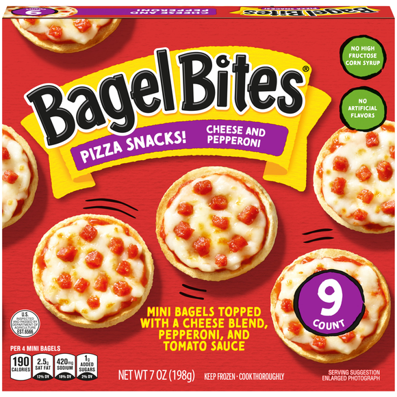 Bagel Bites Cheese & Pepperoni Mini Pizza Snacks - 9 ct Frozen