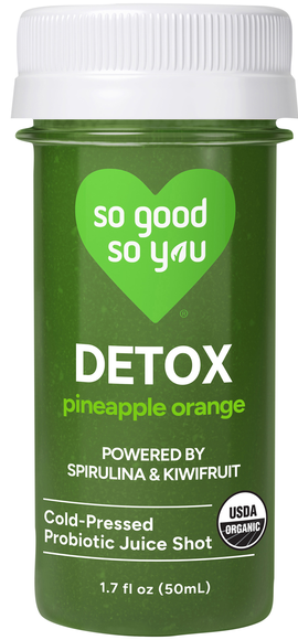 So Good So You Organic Detox Pineapple Orange Probiotic Juice Shot