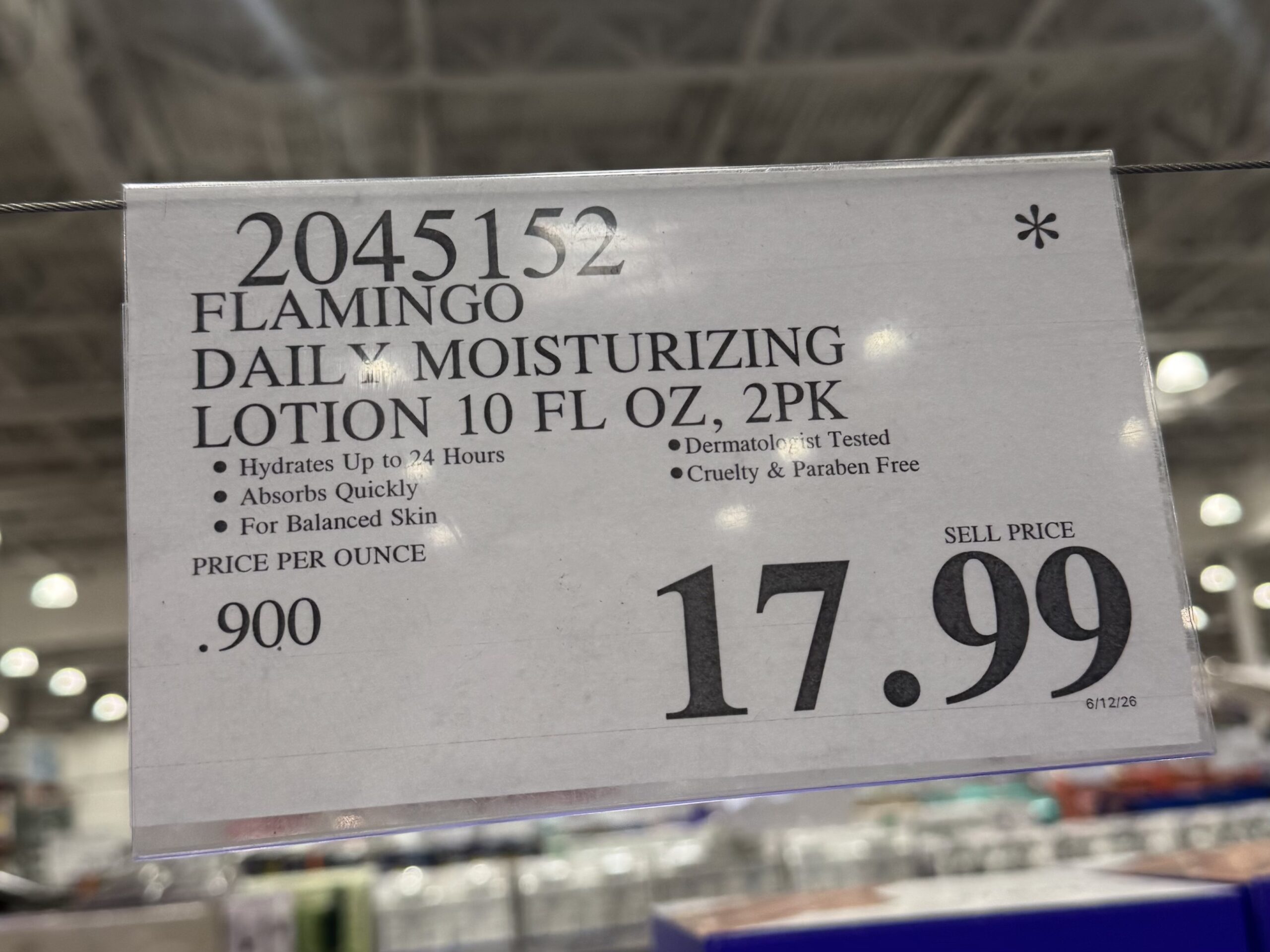 flamingo Daily Moisturizing Lotion - price tag