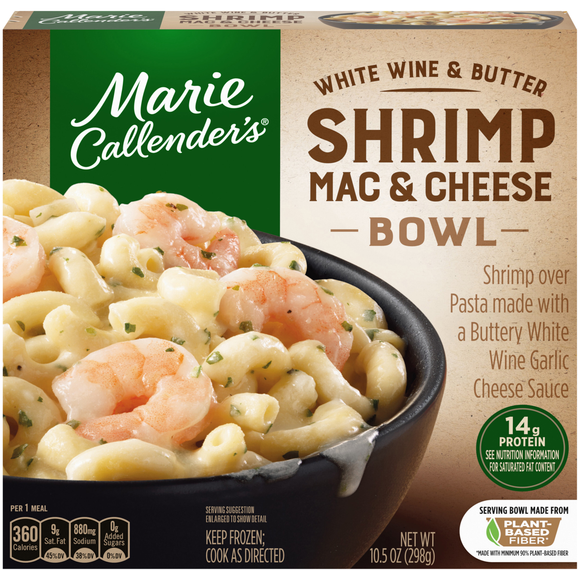 Marie Callender's White Wine & Butter Shrimp Mac & Cheese Bowl Frozen Meal