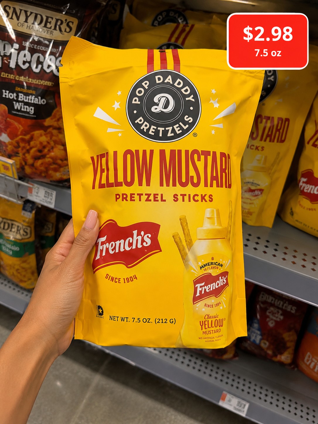 Pop Daddy Pretzels Yellow Mustard Pretzel Sticks French's