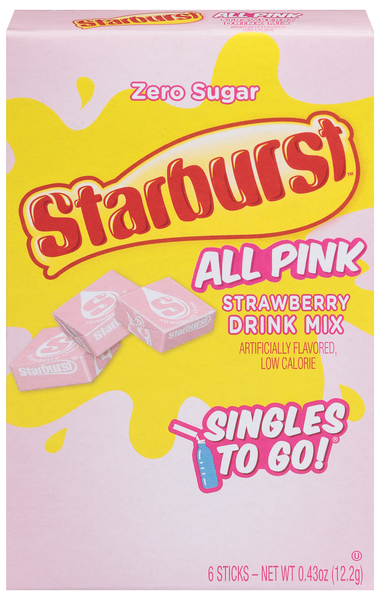 Starburst Zero Sugar Strawberry Singles-to-Go Drink Mix - 6 ct