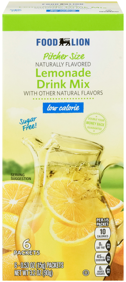 Food Lion Sugar Free Lemonade Drink Mix - 6 ct