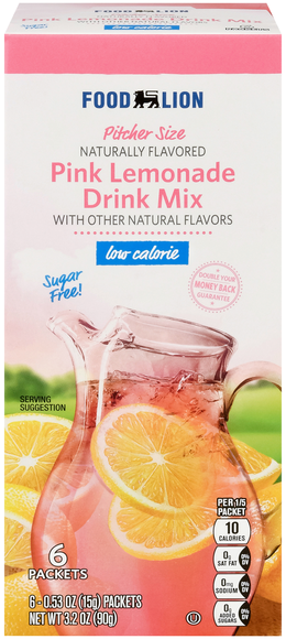 Food Lion Sugar Free Pink Lemonade Drink Mix - 6 ct
