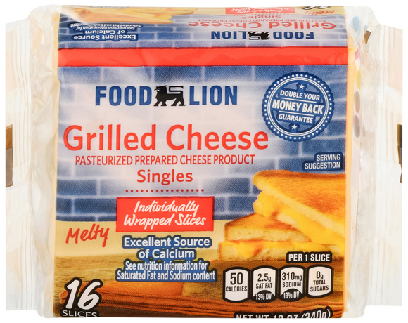 Food Lion Singles Grilled American Cheese Slices - 16 ct