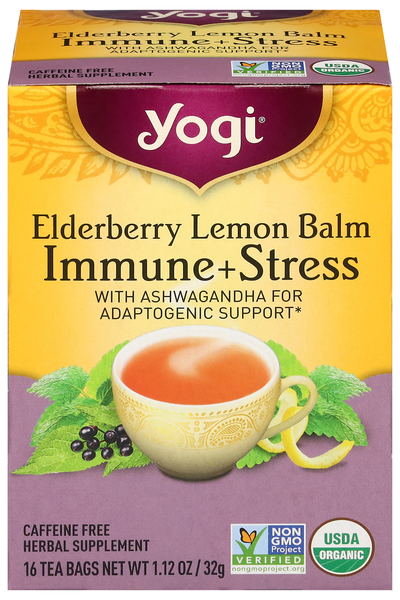 Yogi Organic Caffeine Free Immune Elderberry Lemon Balm Herbal Tea Bags