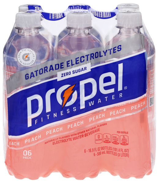 Propel Zero Sugar Peach Electrolyte Water Beverage - 6 pk