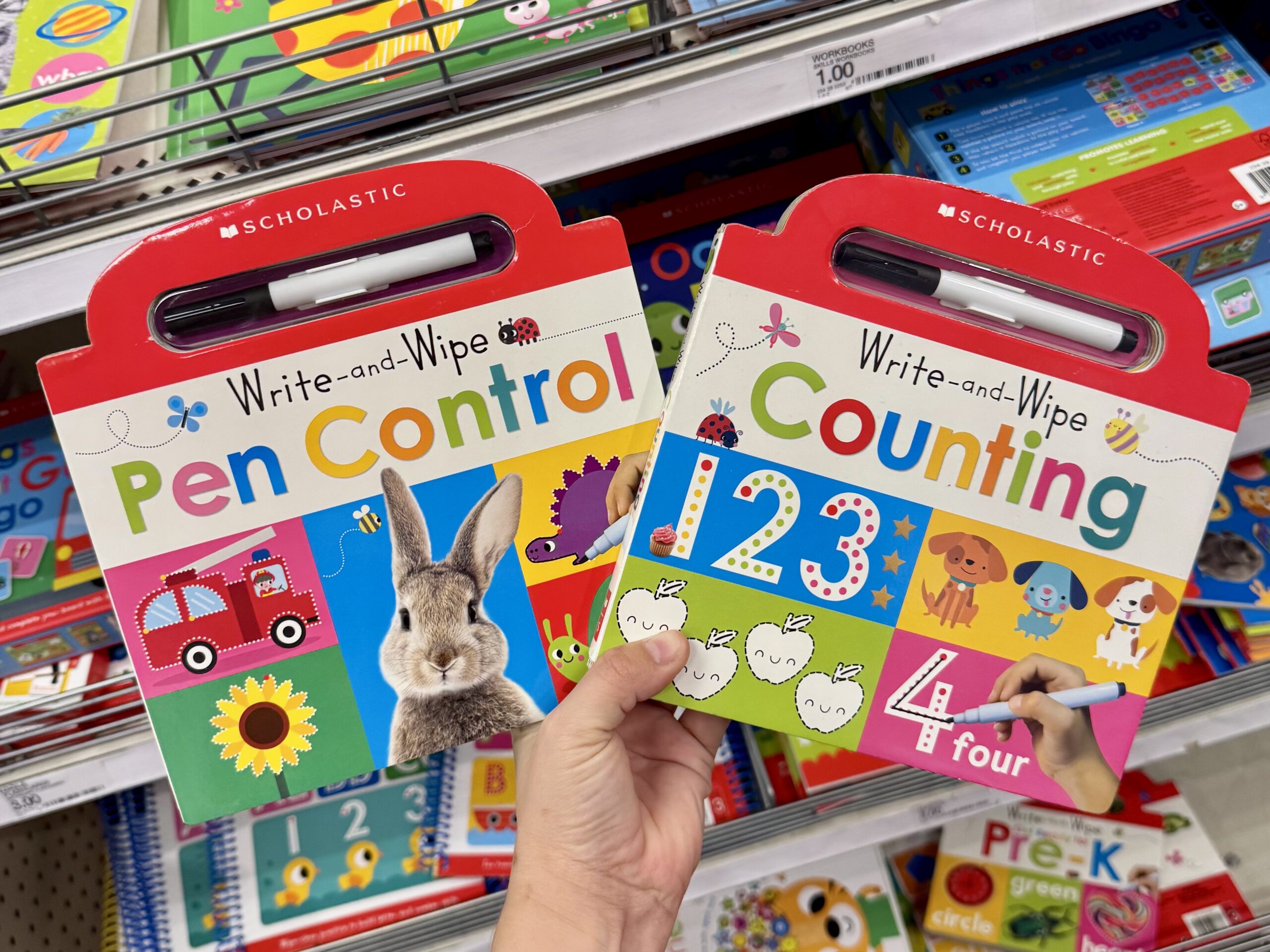 Scholastic Write-and-Wipe Books - in store