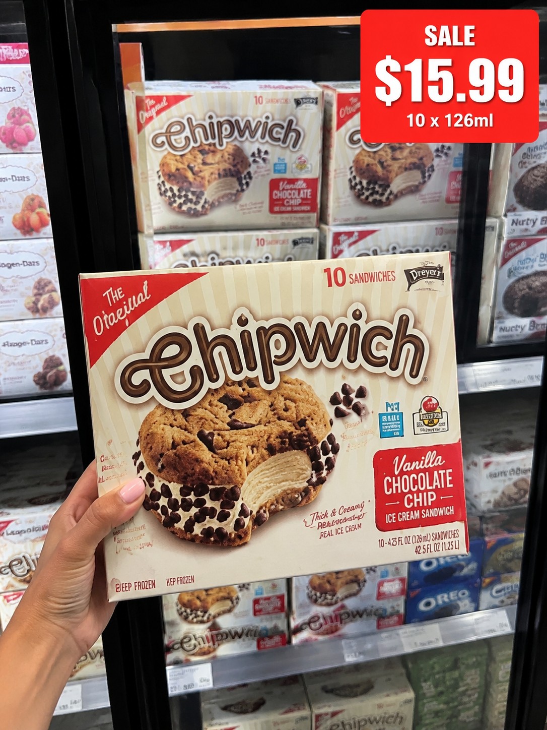 The Original Chipwich Vanilla Chocolate Chip Ice Cream Sandwich