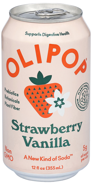 Olipop Strawberry Vanilla Prebiotic Soda