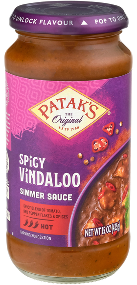 Patak's Hot Spicy Curry Vindaloo Simmer Sauce