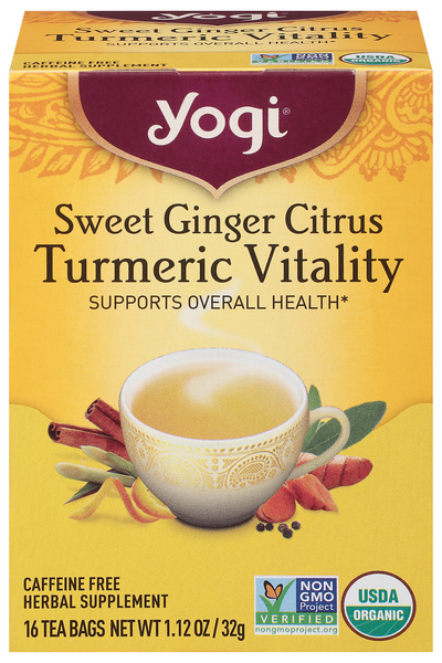 Yogi Organic Caffeine Free Turmeric Vitality Herbal Tea Bags
