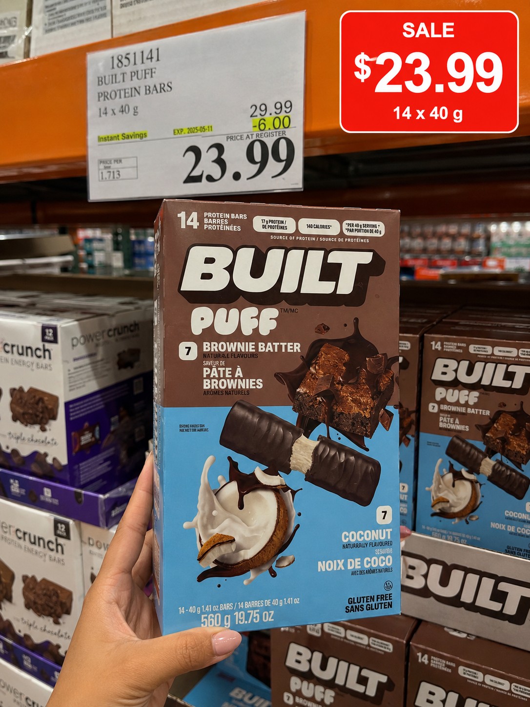 BUILT PUFF PROTEIN BARS Brownie Batter & Coconut
