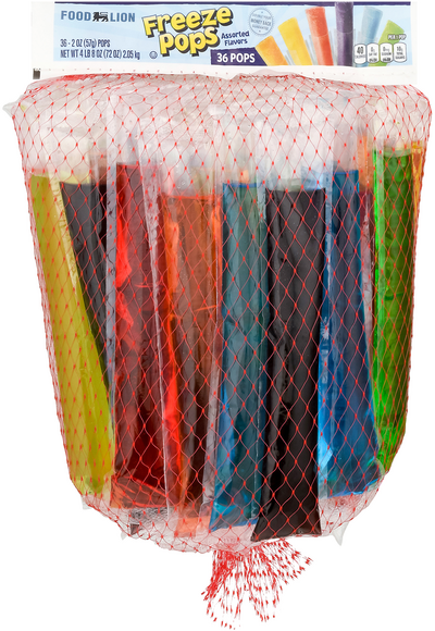 Food Lion Assorted Flavors Freeze Ice Pops - 36 ct