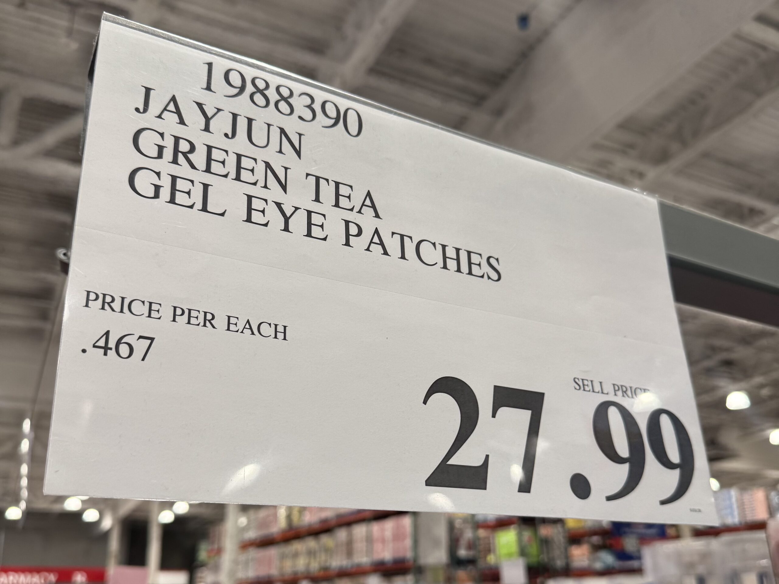 Jayjun Green Tea Eye Gel Patch - price tag