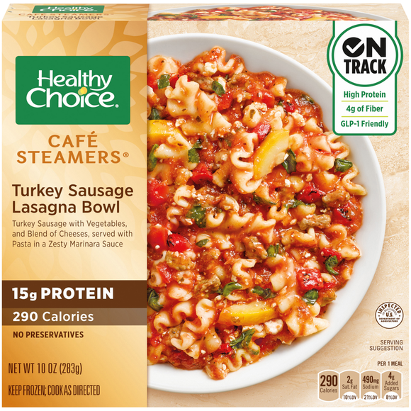 Healthy Choice Cafe Steamers Turkey Sausage Lasagna Bowl Frozen Meal