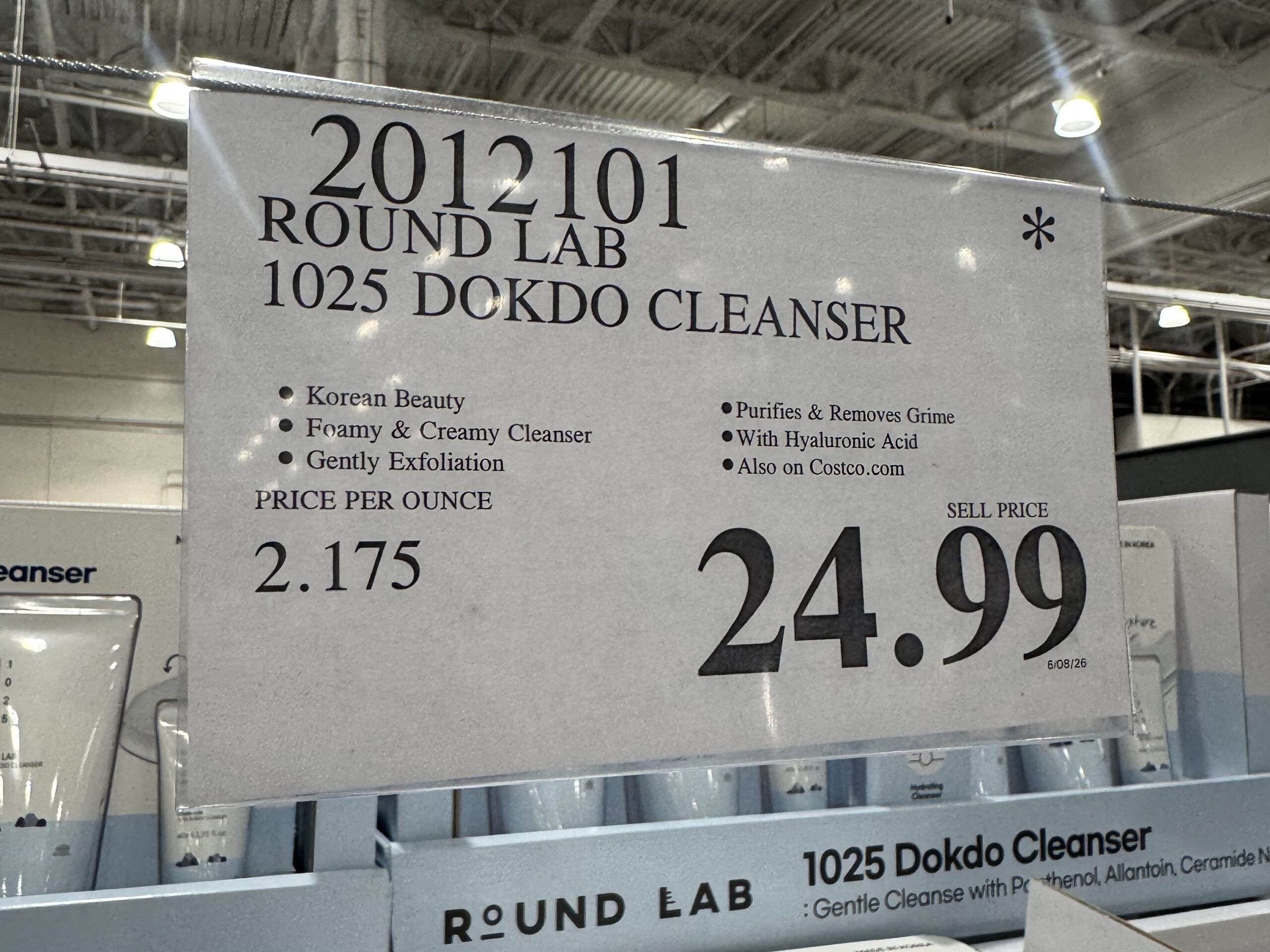Round Lab 1025 Dokdo Cleanser - price tag