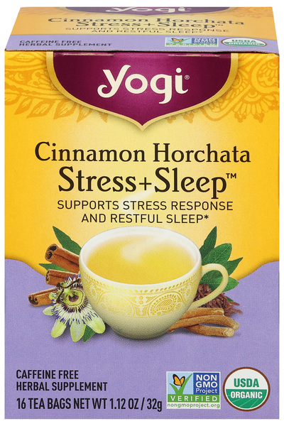 Yogi Organic Caffeine Free Stress + Sleep Cinnamon Horchata Herb Tea Bags