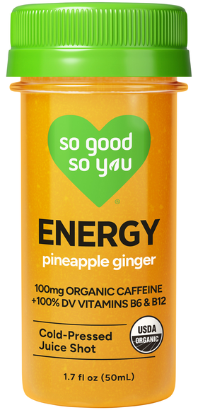 So Good So You Organic Energy Pineapple Ginger Probiotic Juice Shot