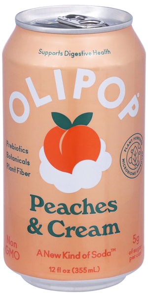Olipop Peaches & Cream Prebiotic Soda