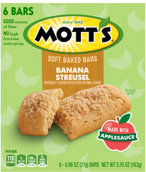Mott's Banana Streusel Soft Baked Bars - 6 ct
