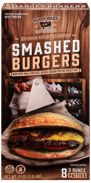 Miami Beef Smashed Burger Patties - 8 ct Frozen