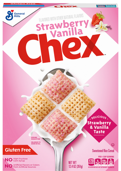 Chex Gluten Free Strawberry Vanilla Sweetened Rice Cereal
