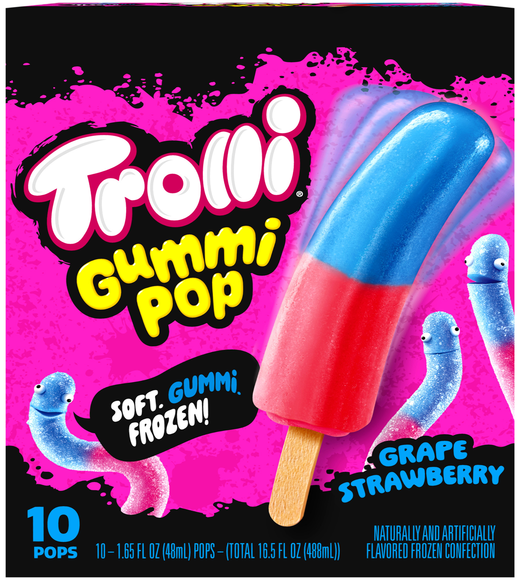 Trolli Grape Strawberry Gummi Pops - 10 ct Frozen