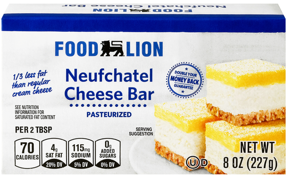 Food Lion Neufchatel Cheese Bar