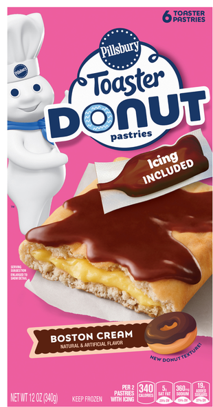 Pillsbury Boston Cream Toaster Donut Pastries - 6 ct Frozen