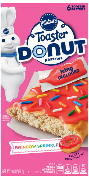 Pillsbury Rainbow Sprinkle Toaster Donut Pastries - 6 ct Frozen