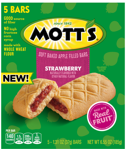 Mott's Strawberry Soft Baked Apple Filled Bars - 5 ct
