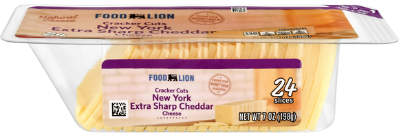 Food Lion New York Extra Sharp Cheddar Cheese Cracker Cuts - 24 ct