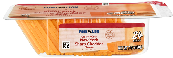 Food Lion New York Sharp Cheddar Cheese Cracker Cuts - 24 ct
