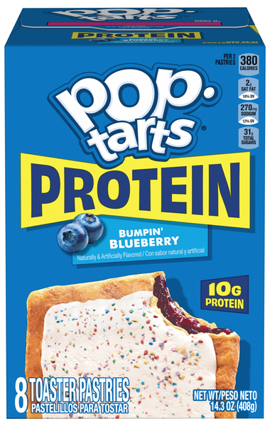 Pop-Tarts Bumpin' Blueberry Protein Toaster Pastries - 8 ct