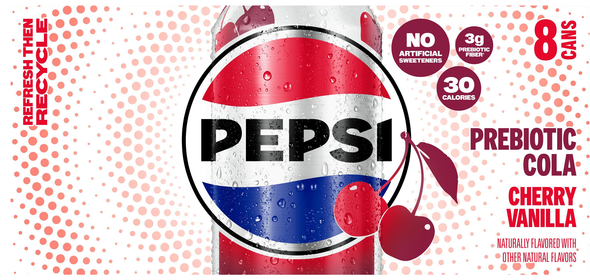 Pepsi Cherry Vanilla Prebiotic Cola - 8 pk