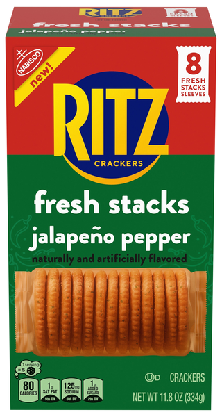 Nabisco Ritz Jalapeno Pepper Crackers Fresh Stacks - 8 ct