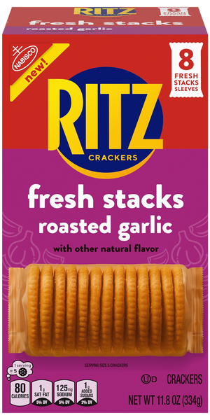 Nabisco Ritz Fresh Stacks Roasted Garlic Crackers - 8 ct