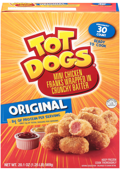 Tot Dogs Original Mini Chicken Franks in Crunchy Batter Frozen