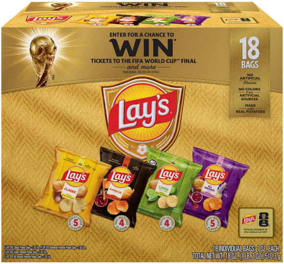 Lay's FIFA Potato Chip Variety Pack - 18 ct