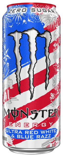 Monster Zero Sugar Ultra Red White & Blue Razz Energy Drink
