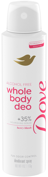 Dove Berry Blush Alcohol-Free Whole Body Deodorant Spray