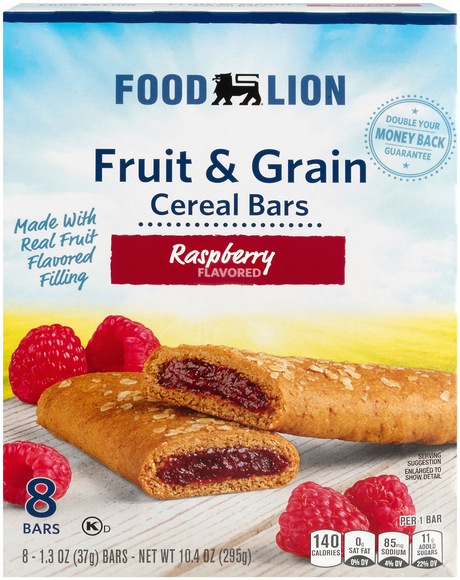 Food Lion Raspberry Fruit & Grain Cereal Bars - 8 ct