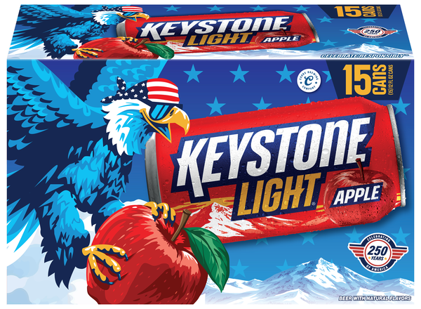 Keystone Light Apple Beer - 15 pk