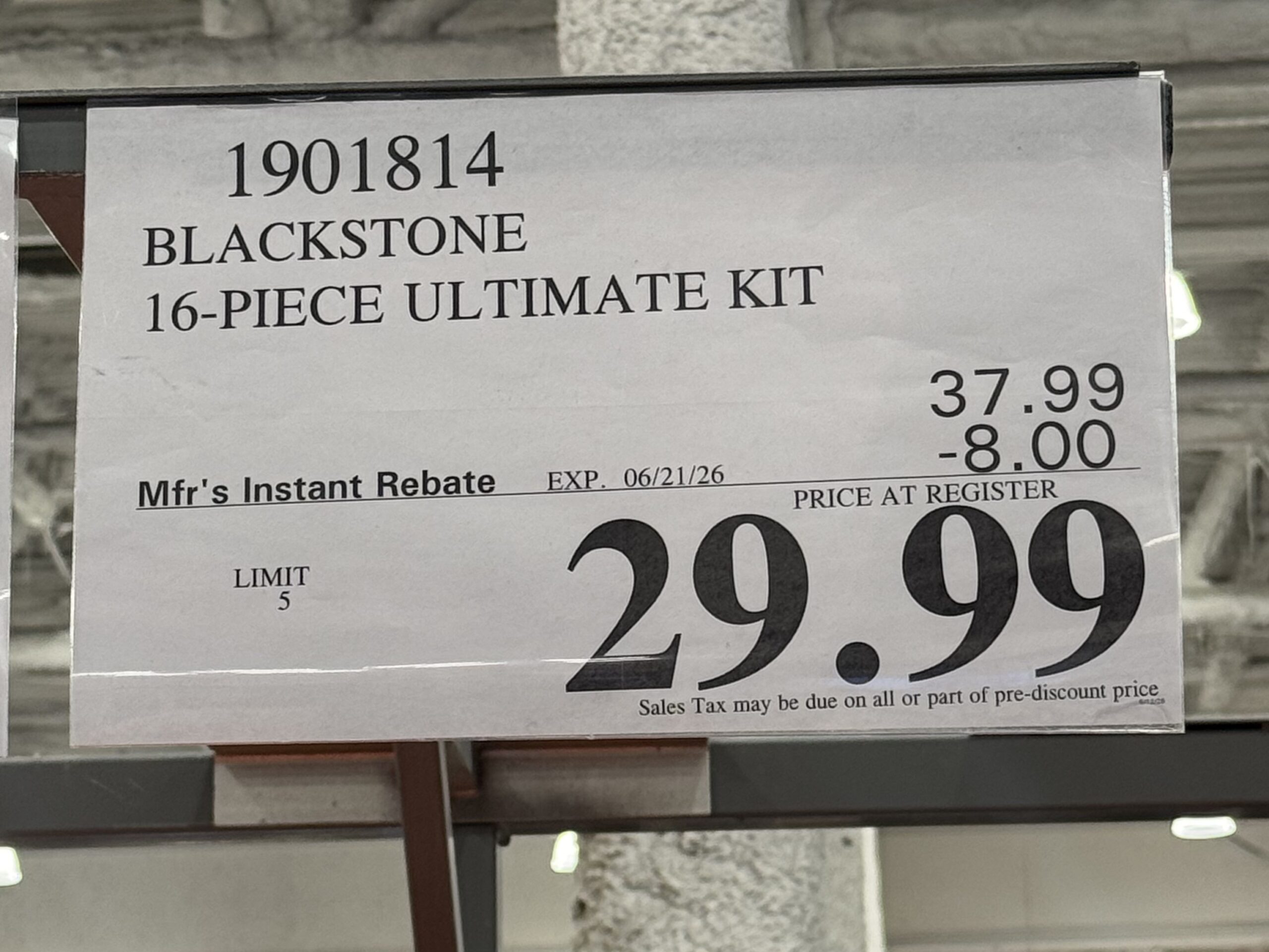 Blackstone Ultimate Kit - price tag