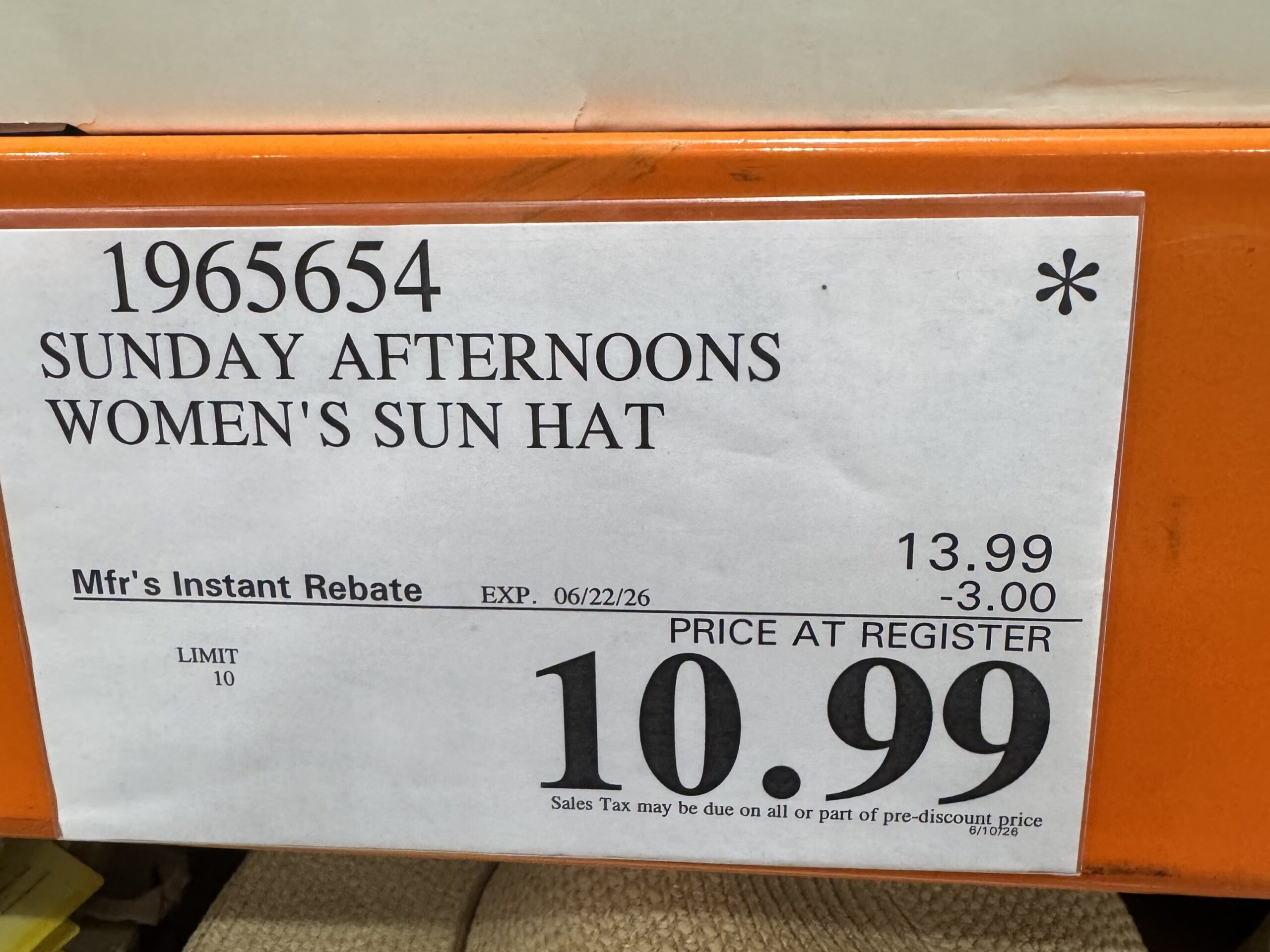 Sunday Afternoons Women's Sun Hat - price tag